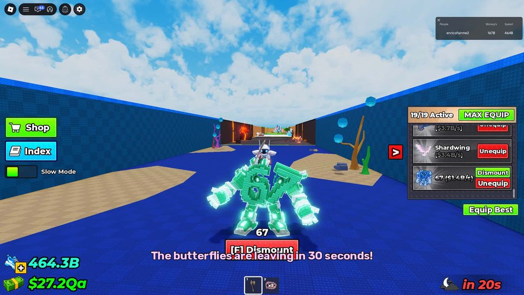 Riding the 67 pet in Steal an Egg.