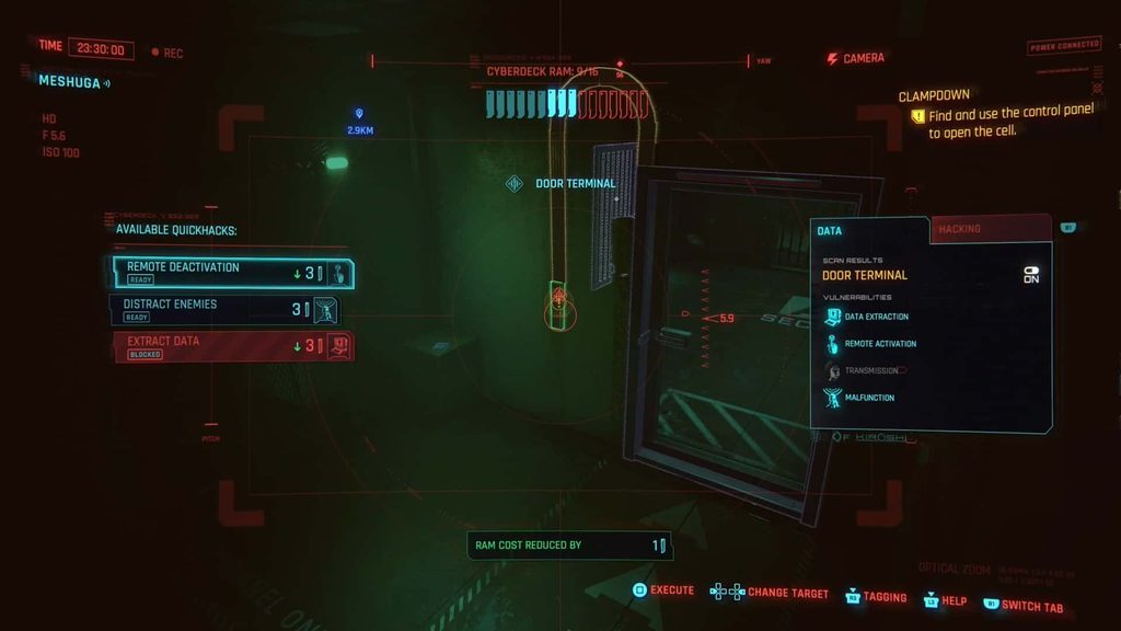 Door Terminal accessed using the Security Camera. 