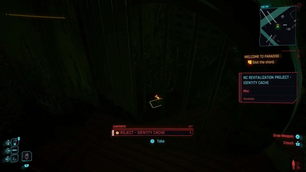 Haze's stolen shard in pipe behind metal sheet. 