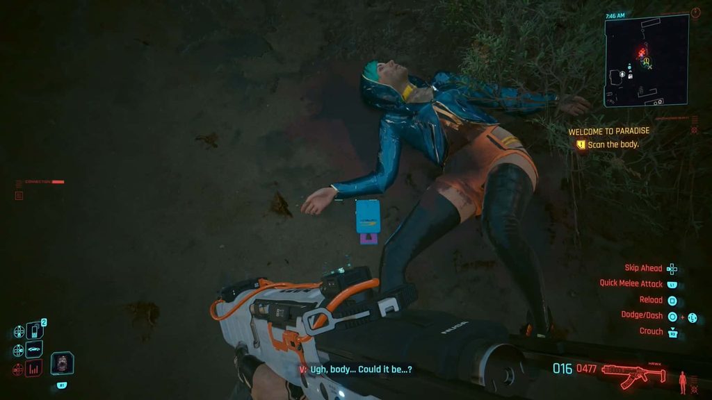 Haze's body on the beach. 